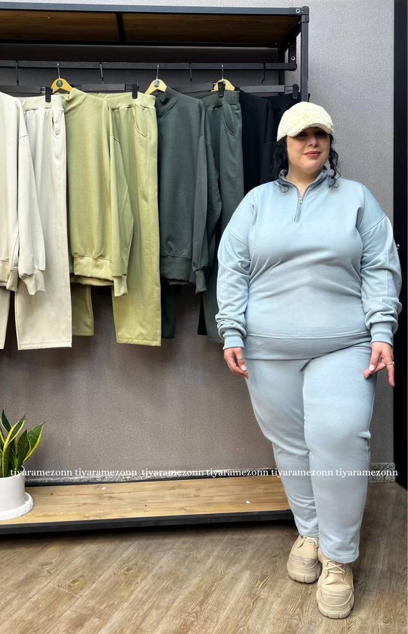 ست سویشرت و شلوار سایزبزرگ مدل اکلت کد 353