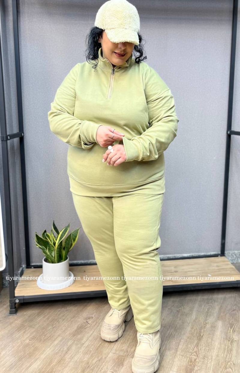 ست سویشرت و شلوار سایزبزرگ مدل اکلت کد 353