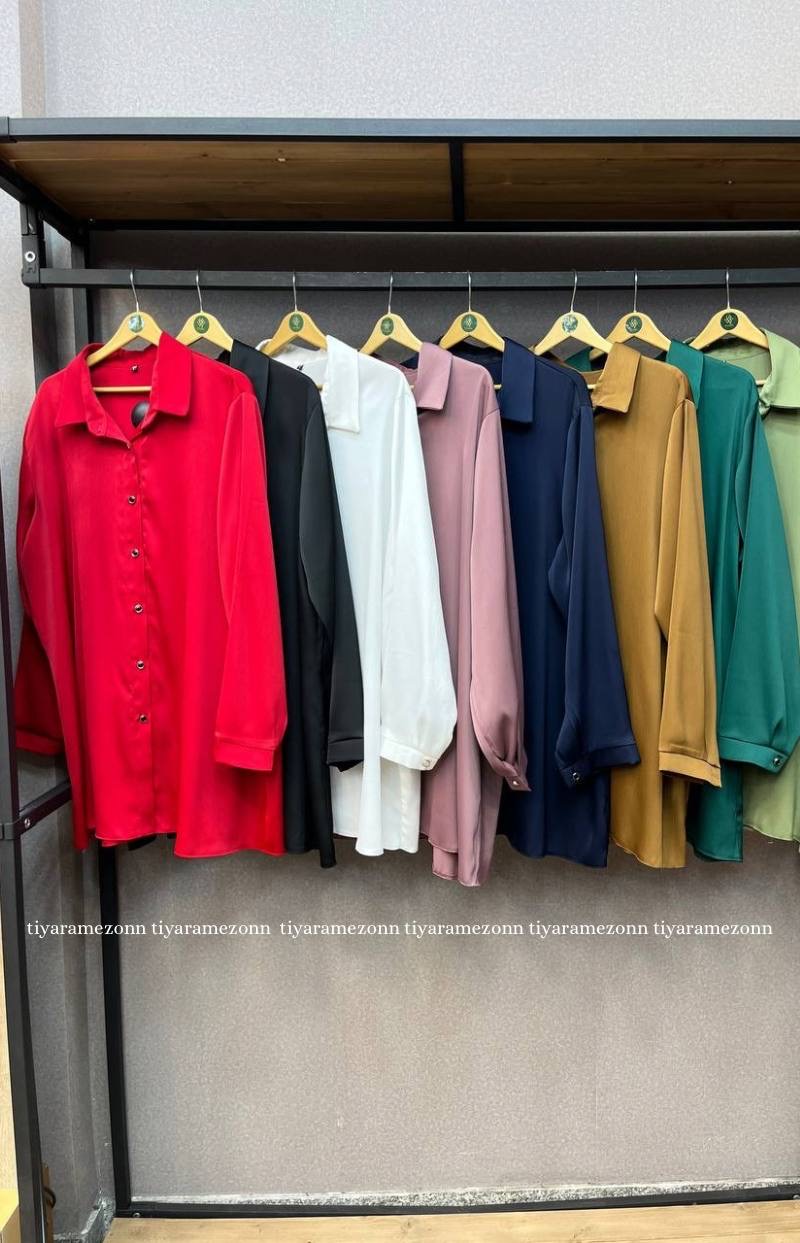 شومیز سایزبزرگ  یقه ب ب مدل کریستال کد 322