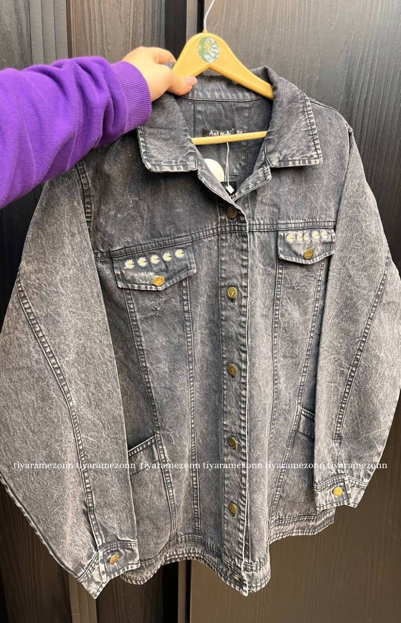 کت جین سایزبزرگ مدل بابونه  کد 340