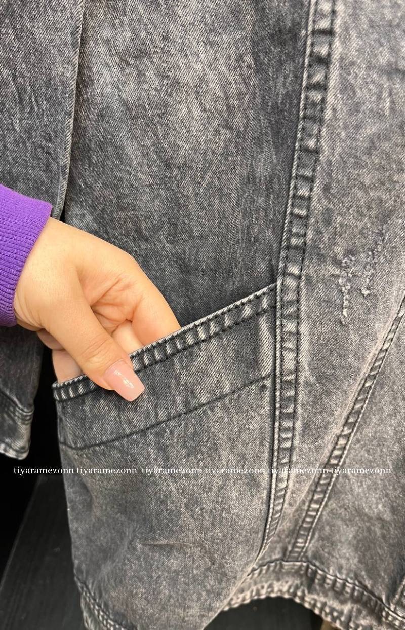 کت جین سایزبزرگ مدل بابونه  کد 340