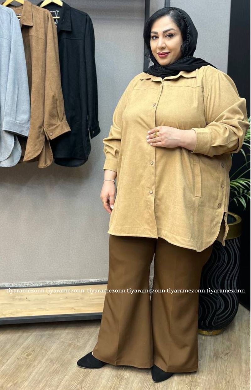 شومیز مانتویی سایزبزرگ  مدل زنبق  کد 367