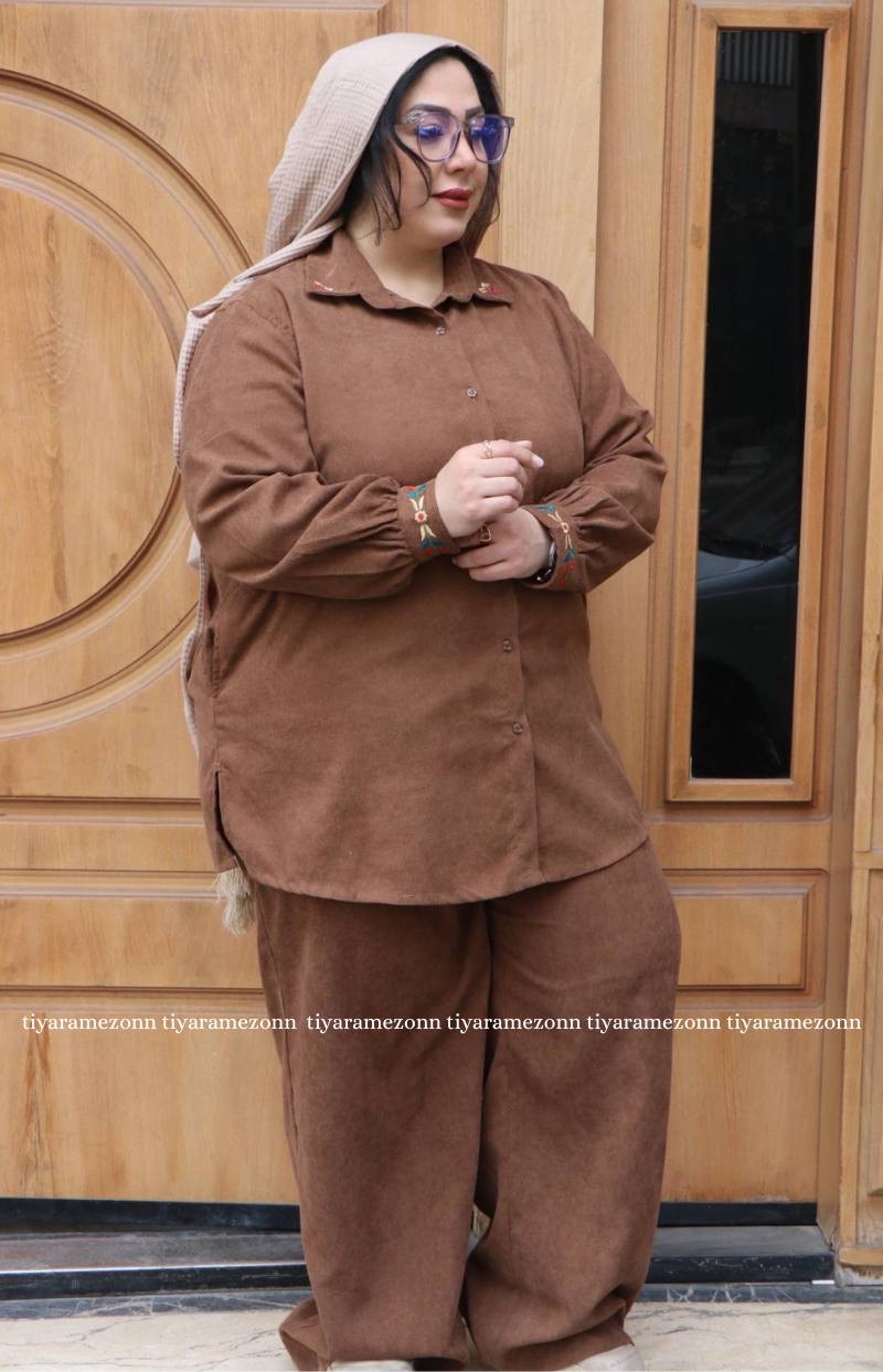 شومیز مانتویی سایزبزرگ  مدل زنبق  کد 367