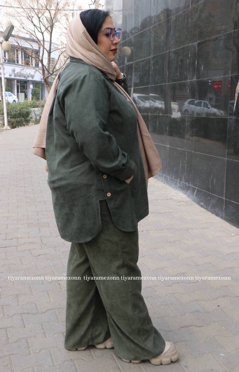 شومیز مانتویی سایزبزرگ  مدل بغل دکمه کد 369