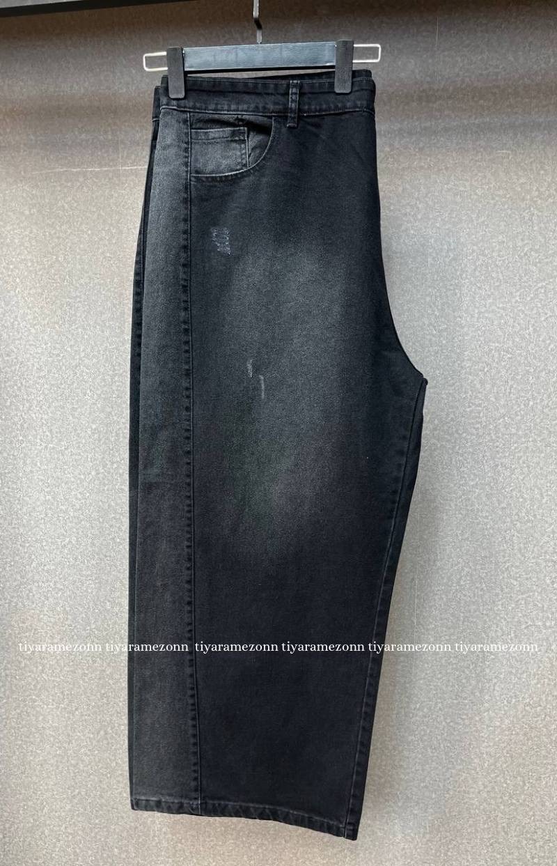 شلوار سایزبزرگ شافل جین  تابستانی کد 245