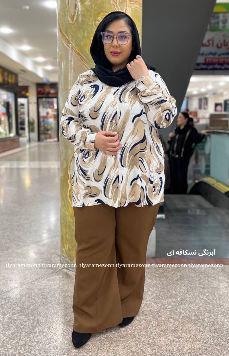 شومیز سایزبزرگ مدل ژاکارد طرحدار 374