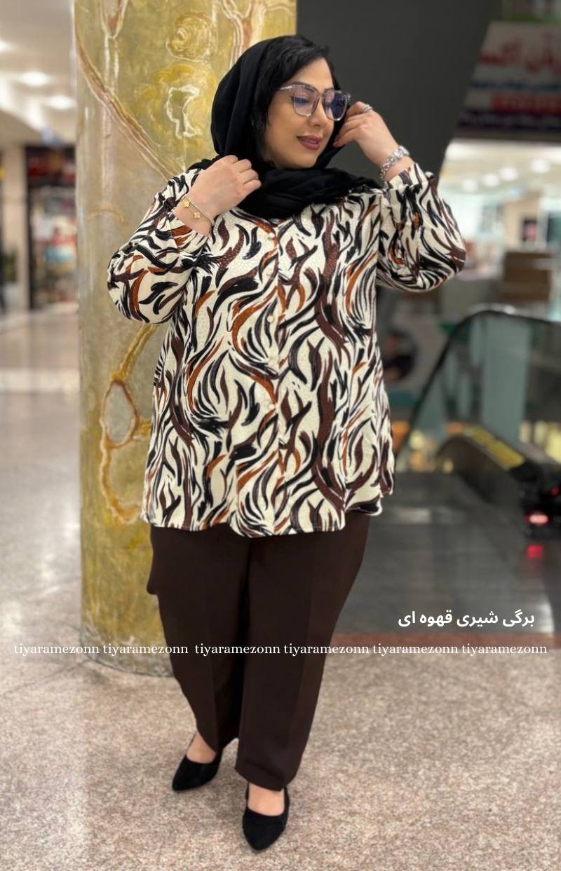 شومیز سایزبزرگ مدل ژاکارد طرحدار 374