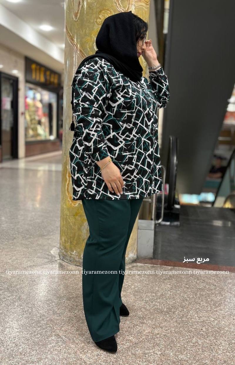 شومیز سایزبزرگ مدل ژاکارد طرحدار 374