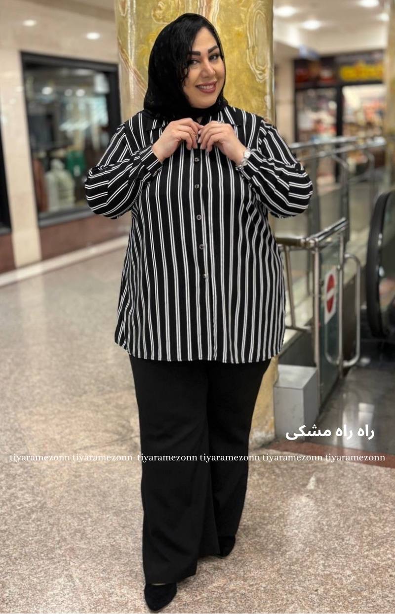 شومیز سایزبزرگ مدل راه راه 373