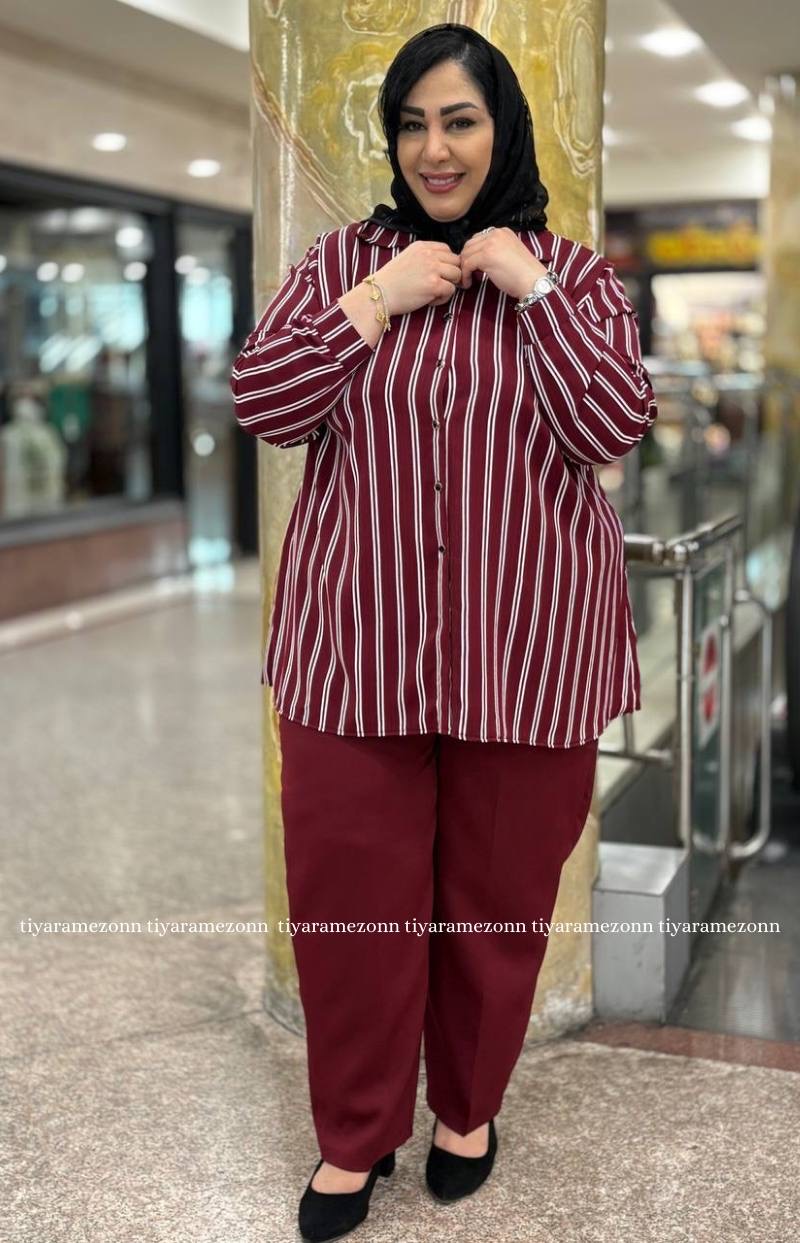 شومیز سایزبزرگ مدل راه راه 373