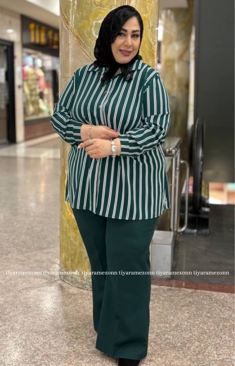 شومیز سایزبزرگ مدل راه راه 373