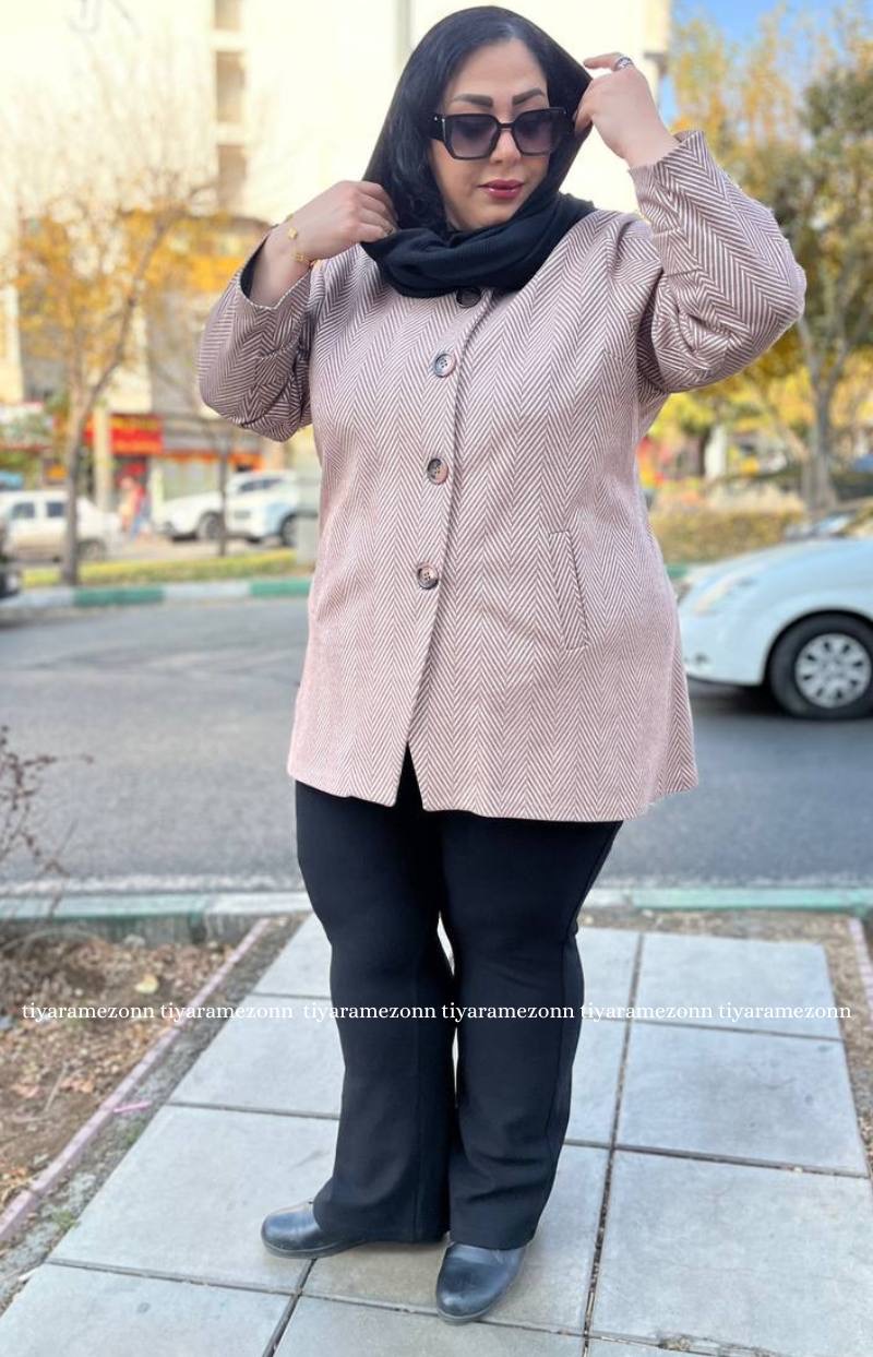 پالتو زنانه سایزبزرگ  مدل جناقی  کد 376