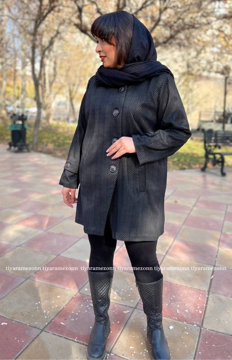 پالتو زنانه سایزبزرگ  مدل جناقی  کد 376