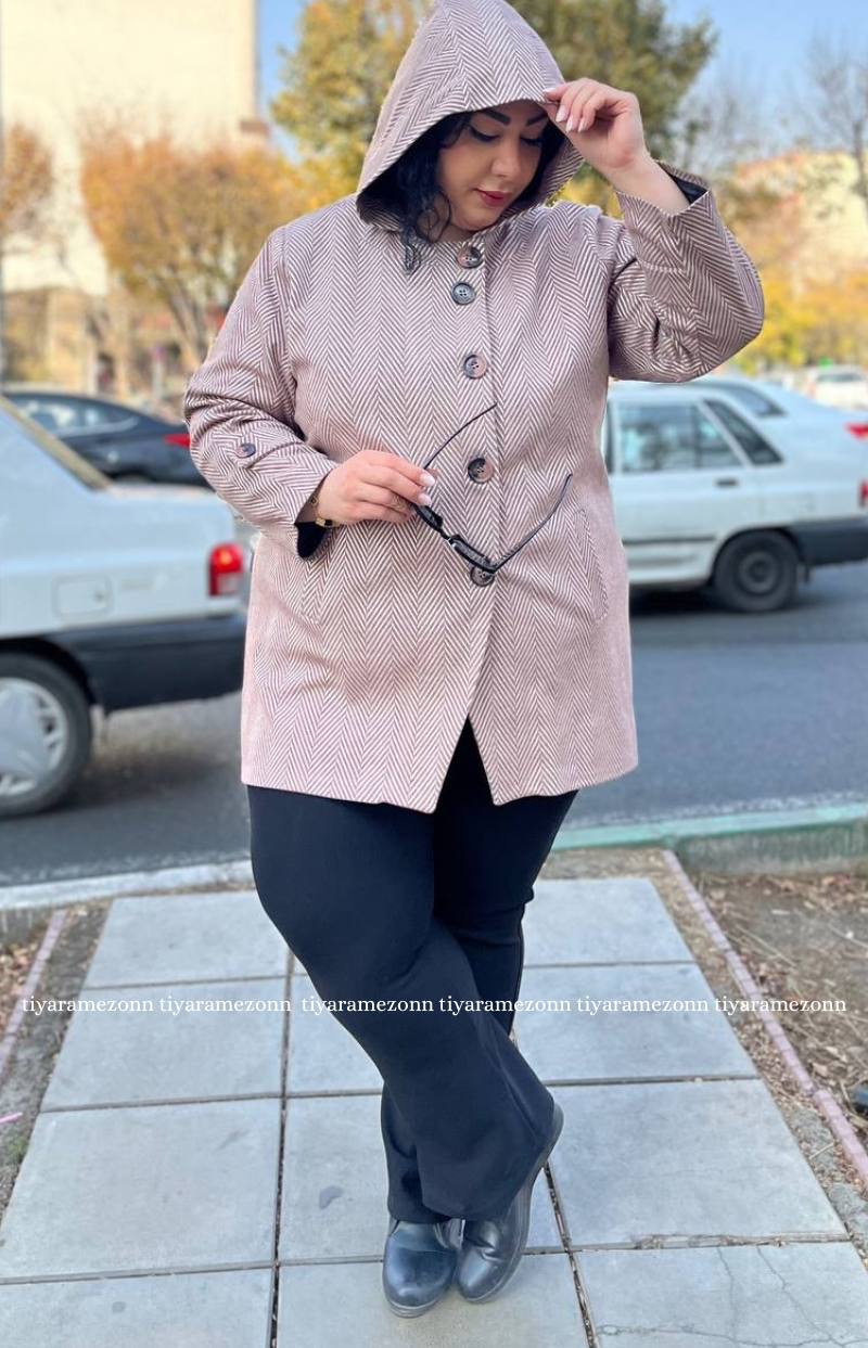 پالتو زنانه سایزبزرگ  مدل جناقی  کد 376