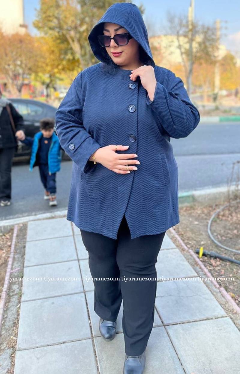 پالتو زنانه سایزبزرگ  مدل جناقی  کد 376