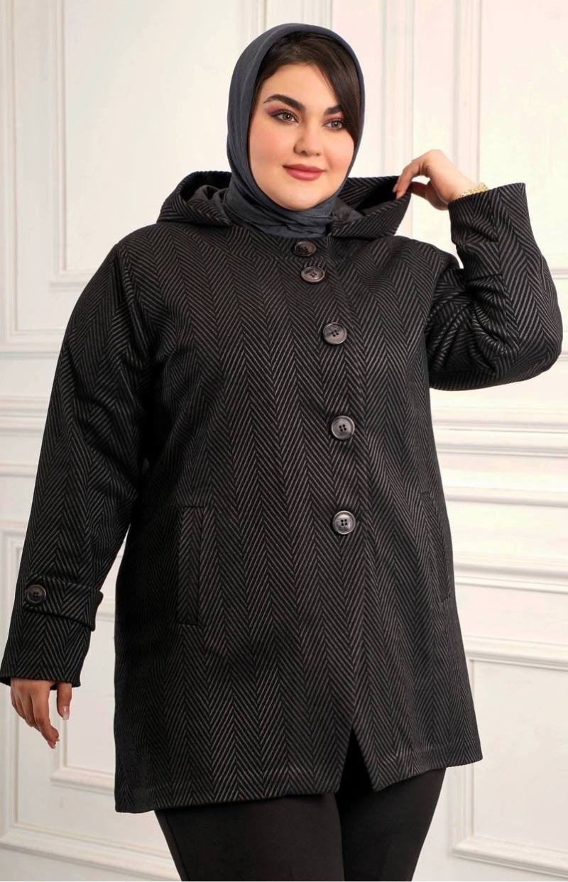 پالتو زنانه سایزبزرگ  مدل جناقی  کد 376