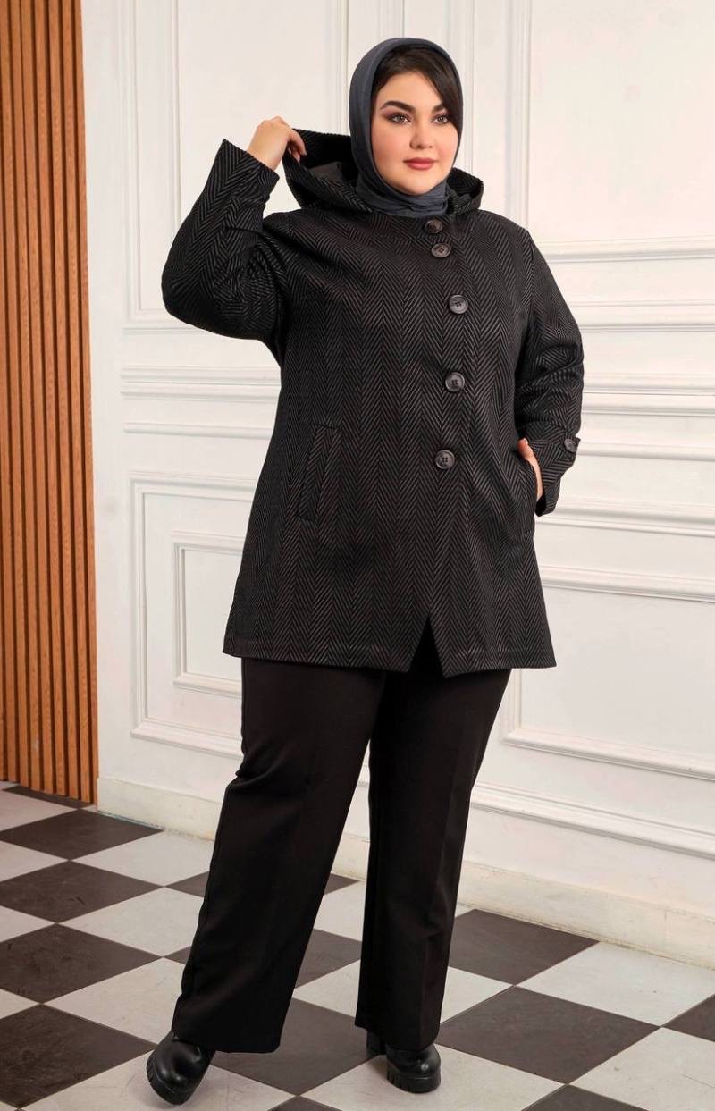 پالتو زنانه سایزبزرگ  مدل جناقی  کد 376