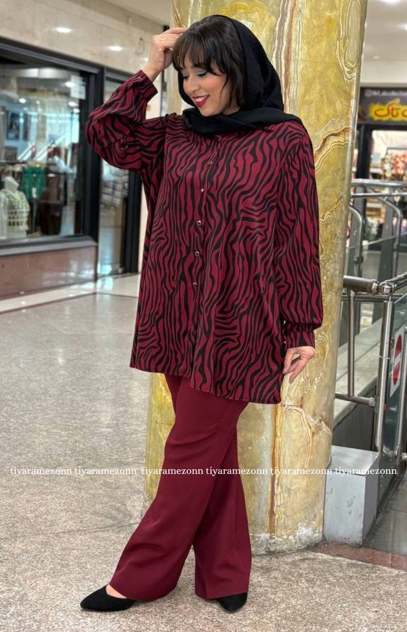 شومیز سایزبزرگ مدل راه راه 373