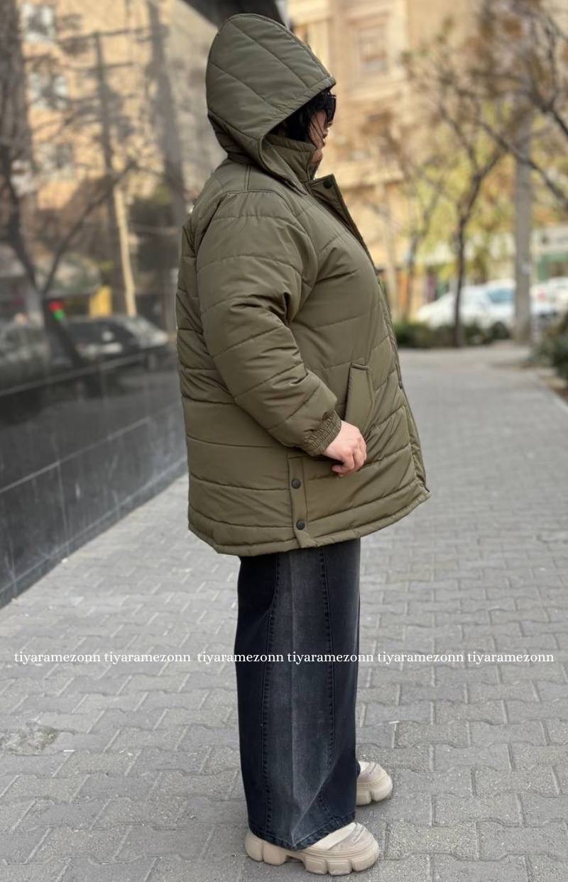 کاپشن سایزبزرگ مدل امبوردی کلاه دار کد 382