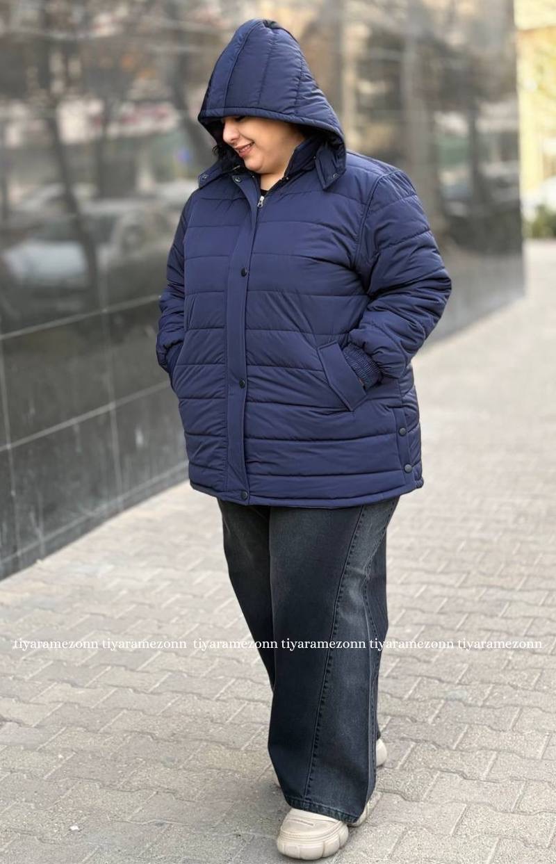 کاپشن سایزبزرگ مدل امبوردی کلاه دار کد 382