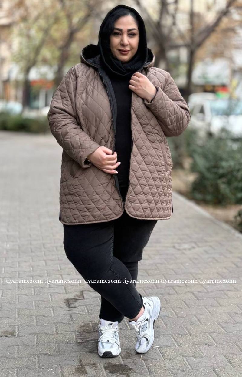 کاپشن سایزبزرگ مدل امبوردی کلاه دار کد 382