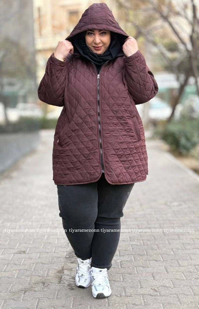 کاپشن سایزبزرگ مدل امبوردی کلاه دار کد 382