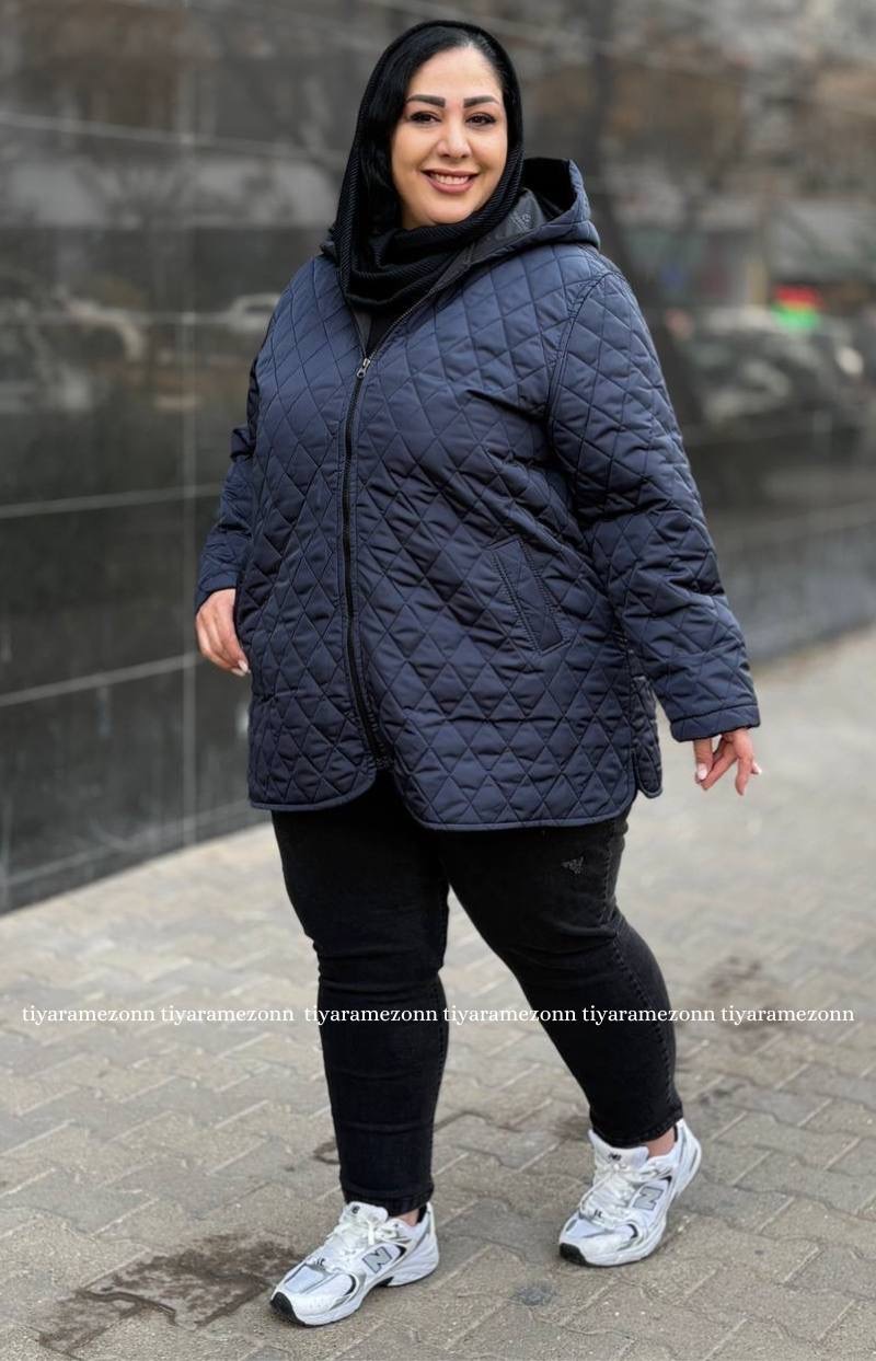 کاپشن سایزبزرگ مدل امبوردی کلاه دار کد 382