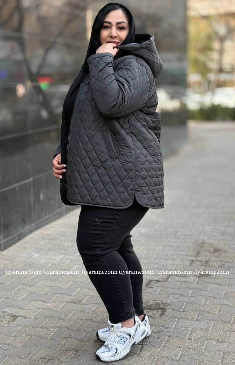 کاپشن سایزبزرگ مدل امبوردی کلاه دار کد 382