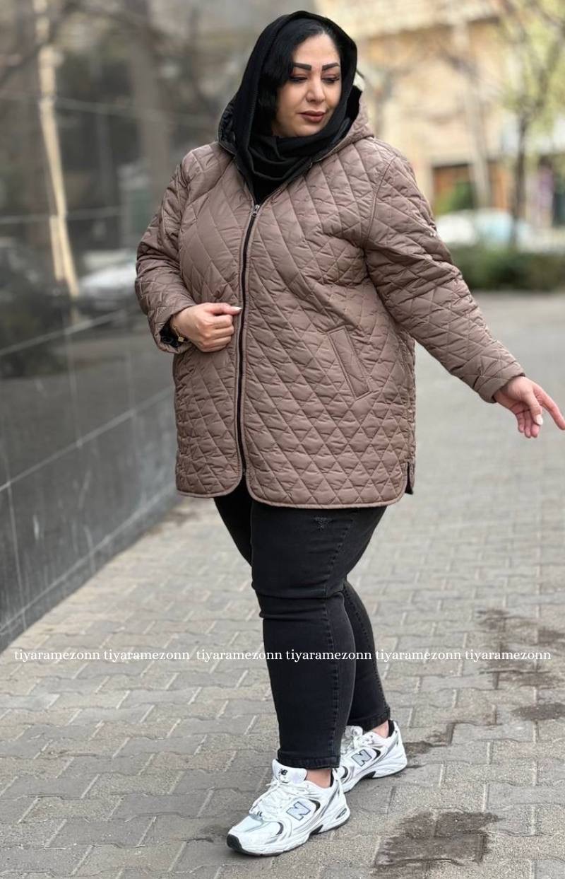 کاپشن سایزبزرگ مدل امبوردی کلاه دار کد 382