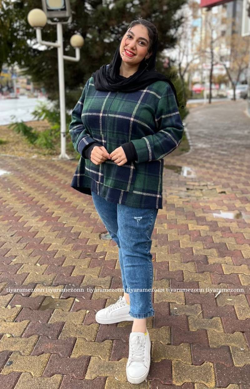 سویشرت سایز بزرگ مدل فوتر چهارخونه کد 381