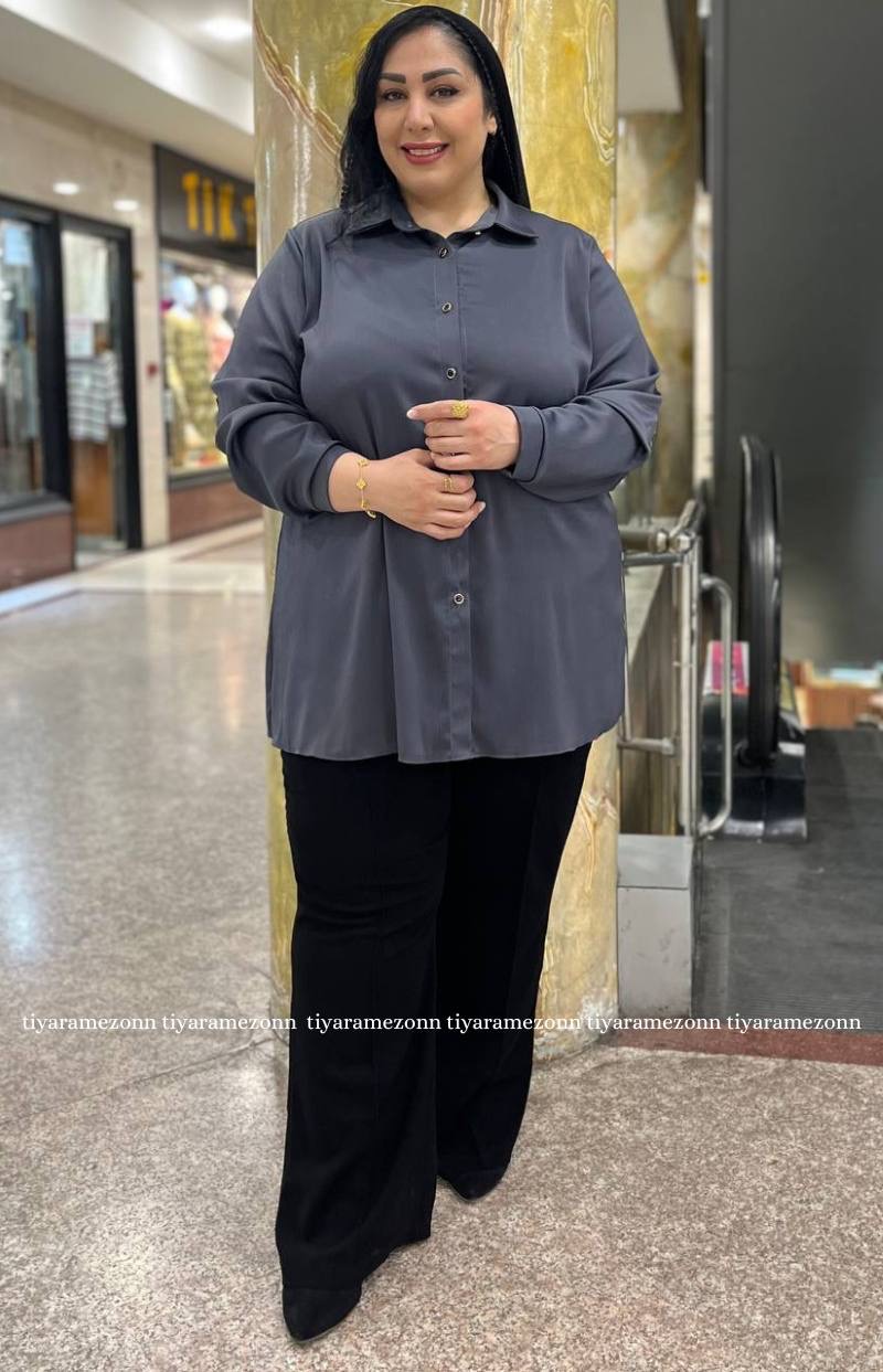 شومیز ساتن سایزبزرگ مدل جولیا 365