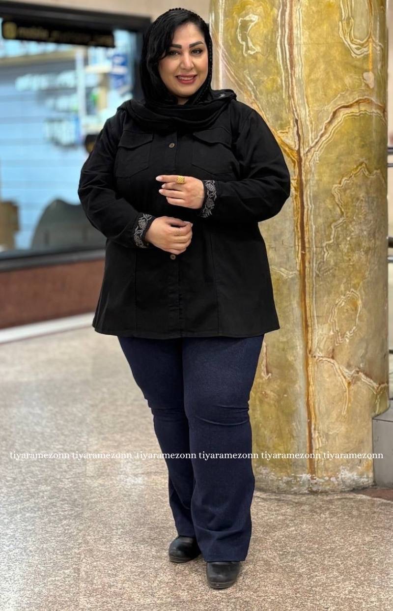 کت کتان سایزبزرگ مدل  گلدوزی کد 387