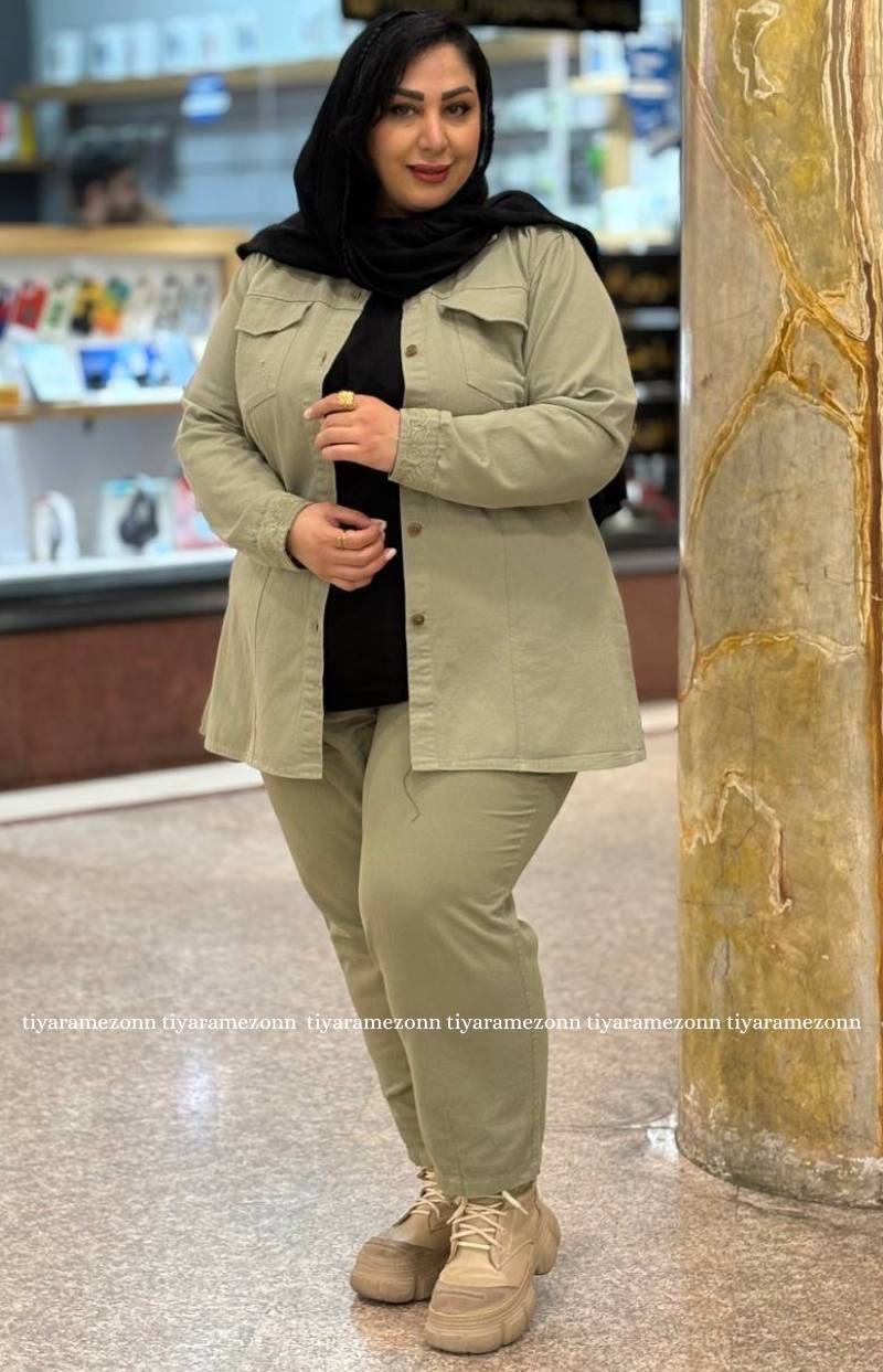 کت کتان سایزبزرگ مدل  گلدوزی کد 387