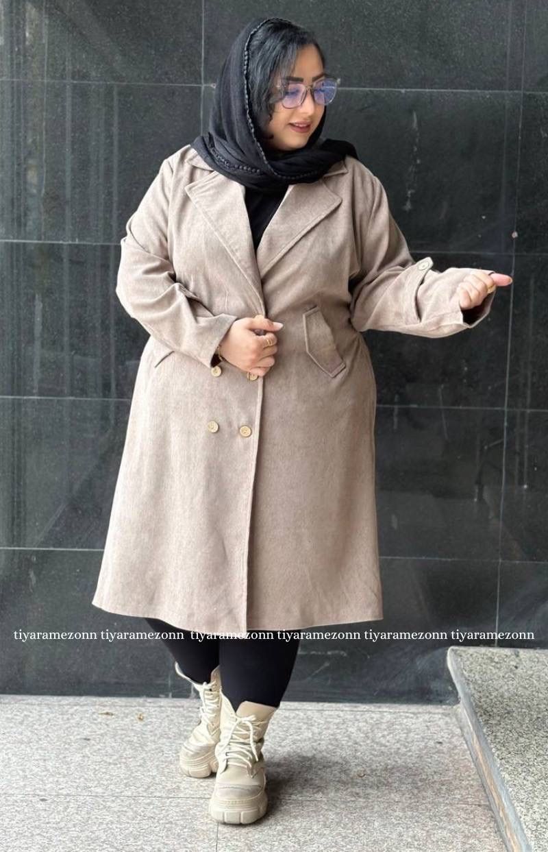 مانتو کتی سایز بزرگ مدل مخمل کبریتی کد 385