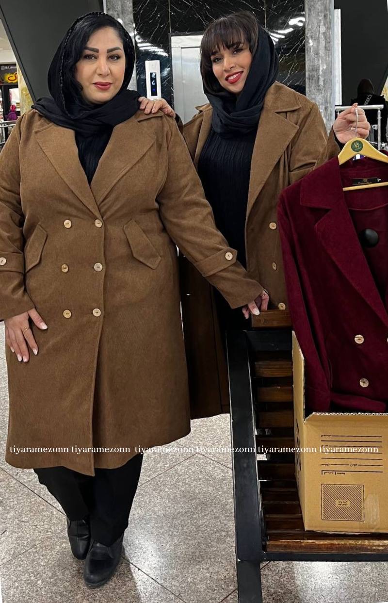 مانتو کتی سایز بزرگ مدل مخمل کبریتی کد 385