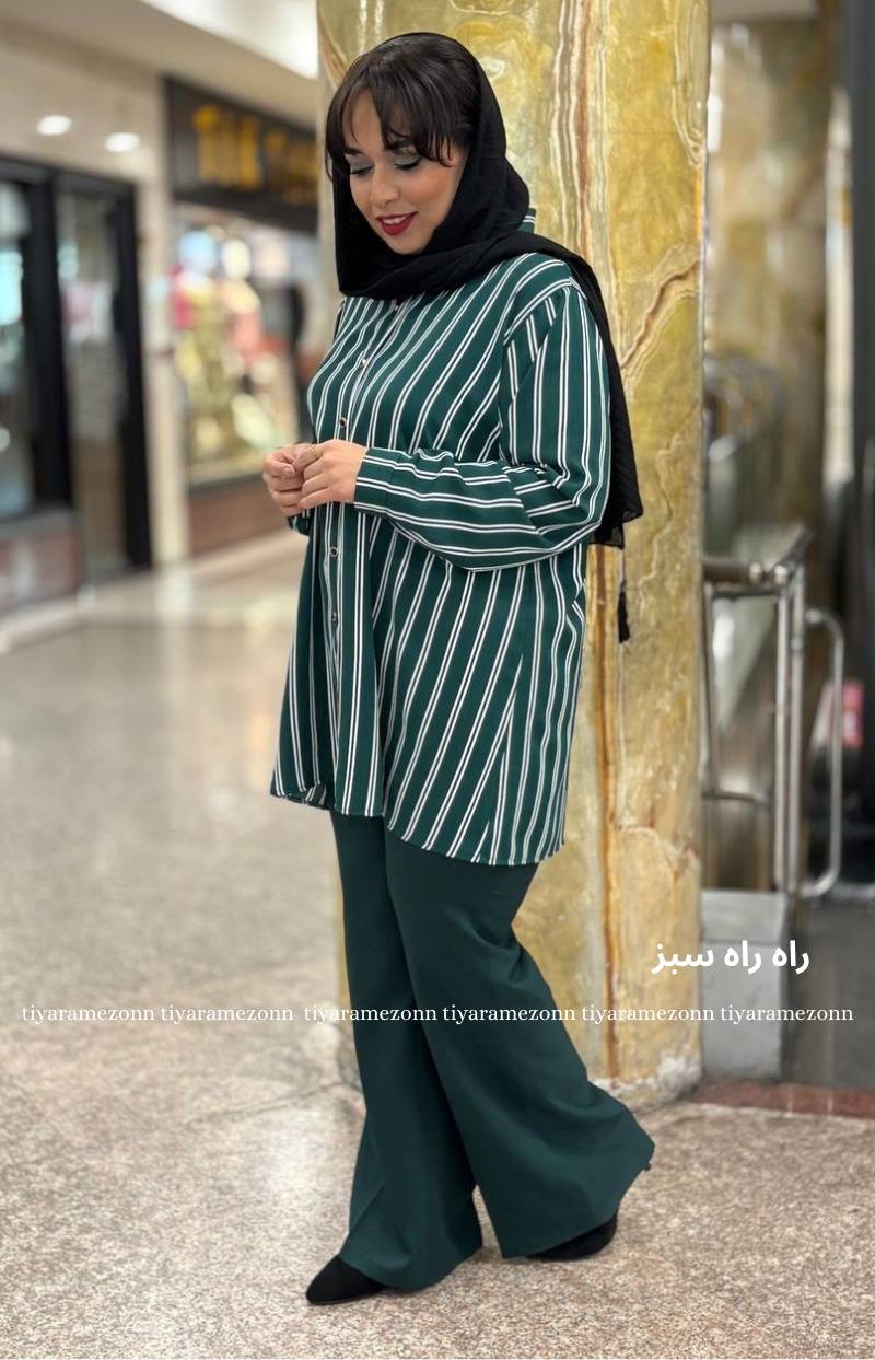 شومیز سایزبزرگ مدل راه راه 373