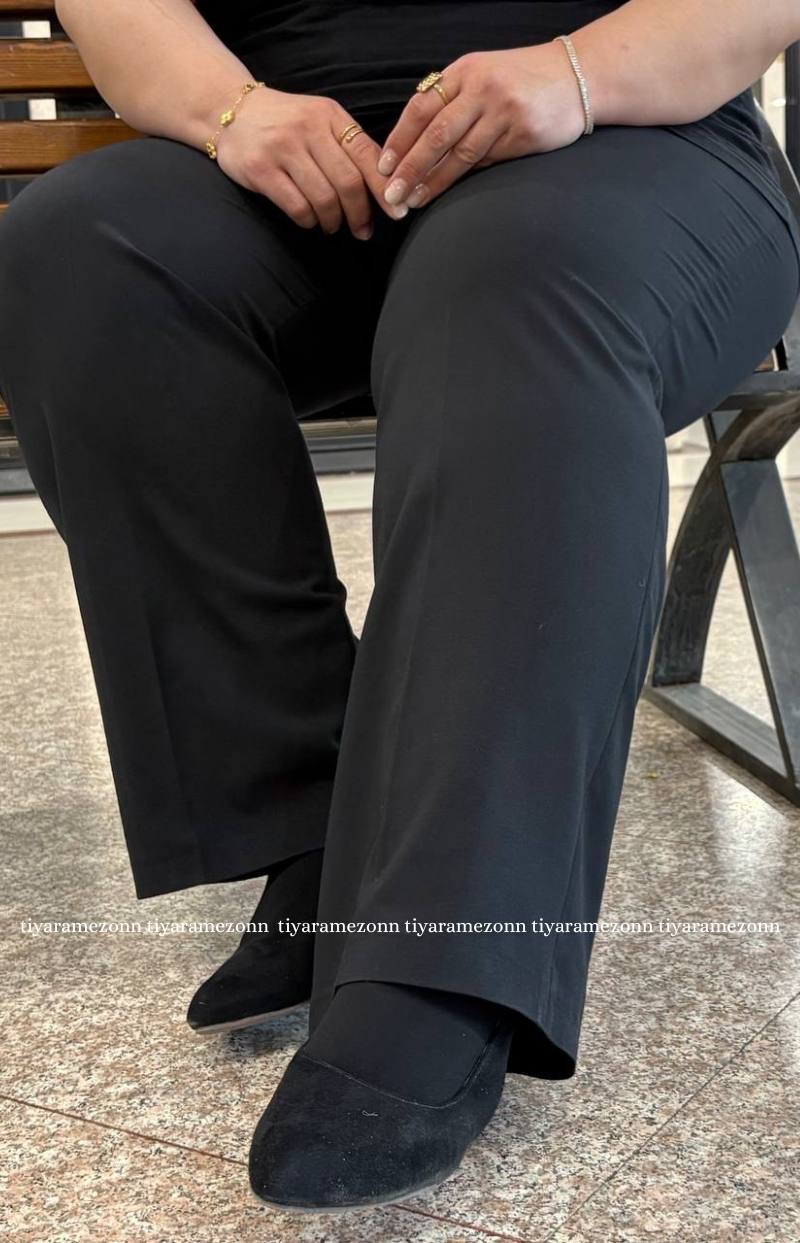 شلوار سایز بزرگ راسته مدل کتان کد 386