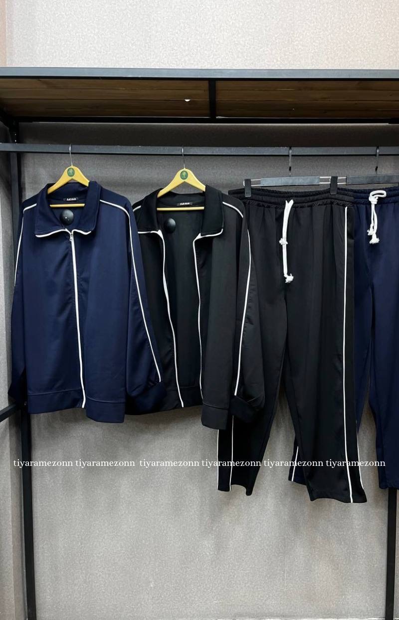 ست هودی و شلوار سایزبزرگ مدل نیم زیپ کد 364