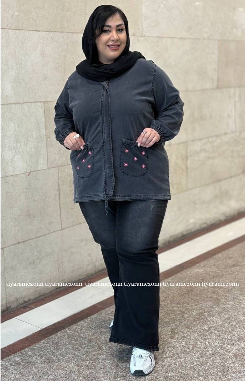 کاپشن جین سایز بزرگ  کد 313