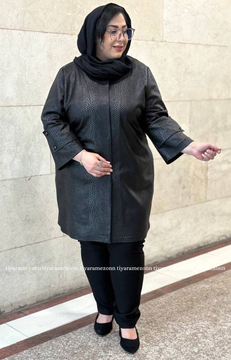 مانتو سایز بزرگ سوییت پوست ماری کد 397