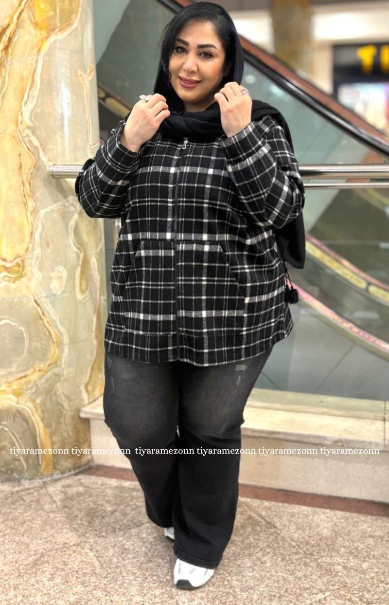 سویشرت سایز بزرگ مدل فوتر چهارخونه کد 381