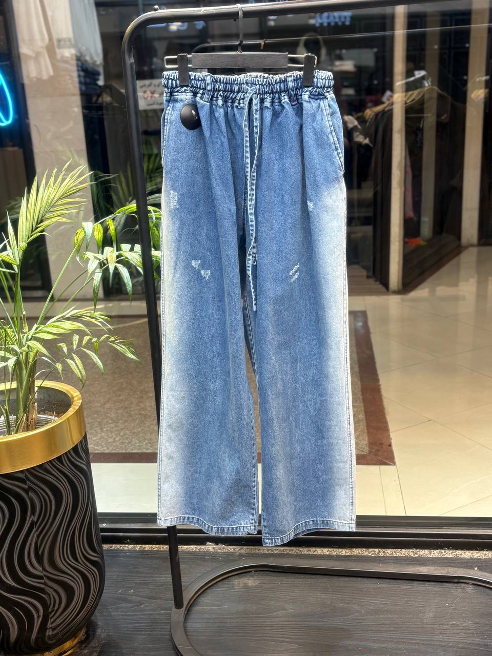 شلواربگ سایزبزرگ جین   مدل بند دار کد 400