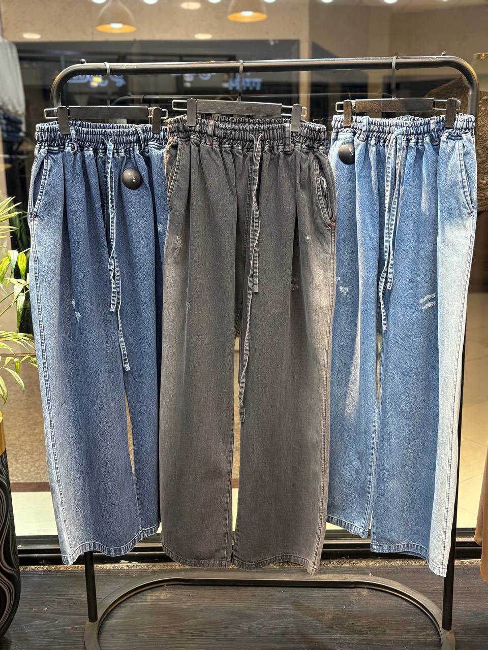 شلواربگ سایزبزرگ جین   مدل بند دار کد 400