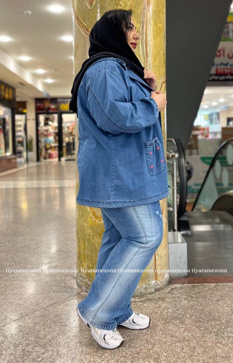 شلواربگ سایزبزرگ جین   مدل بند دار کد 400