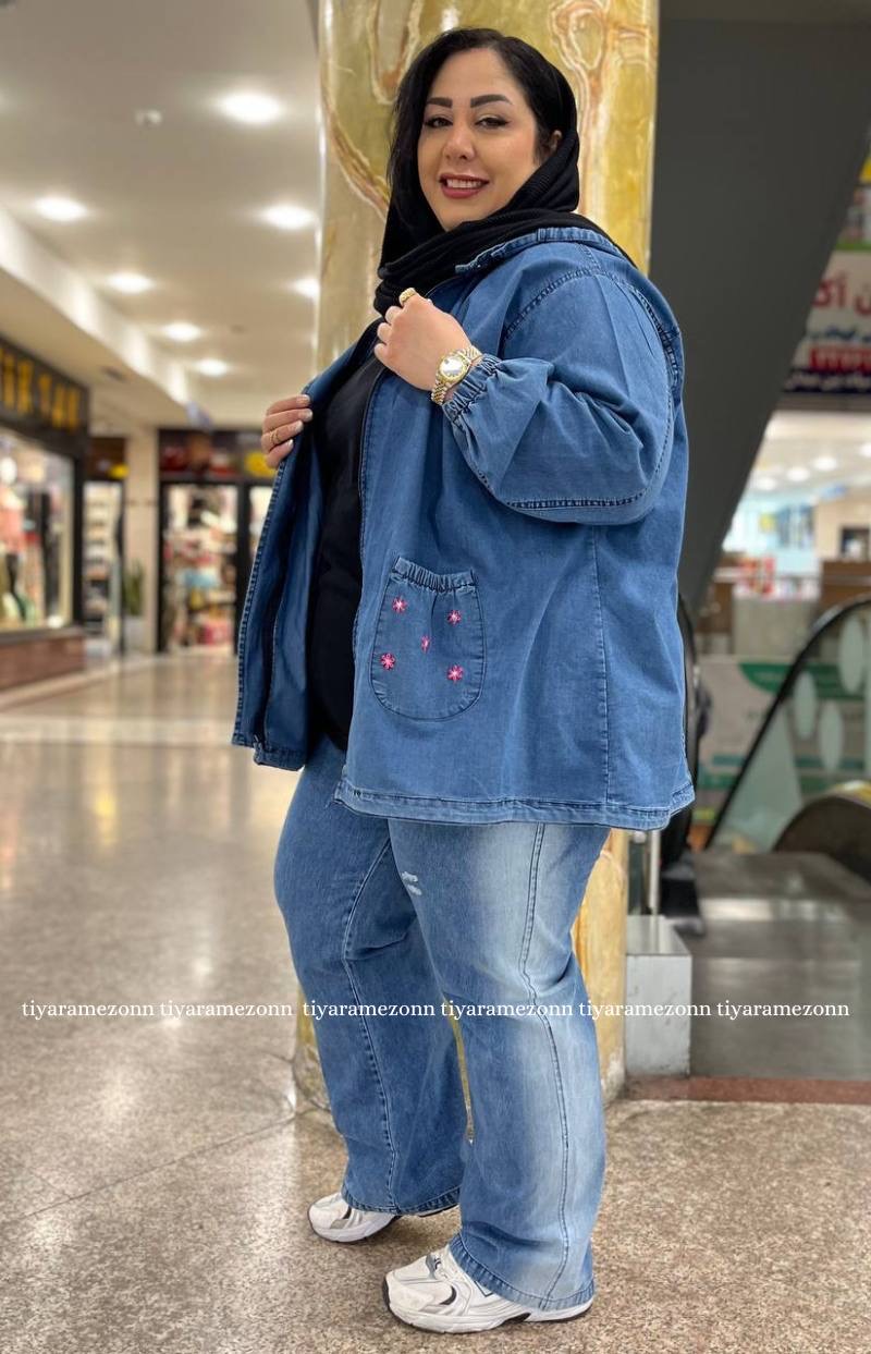 کاپشن جین سایز بزرگ  کد 313