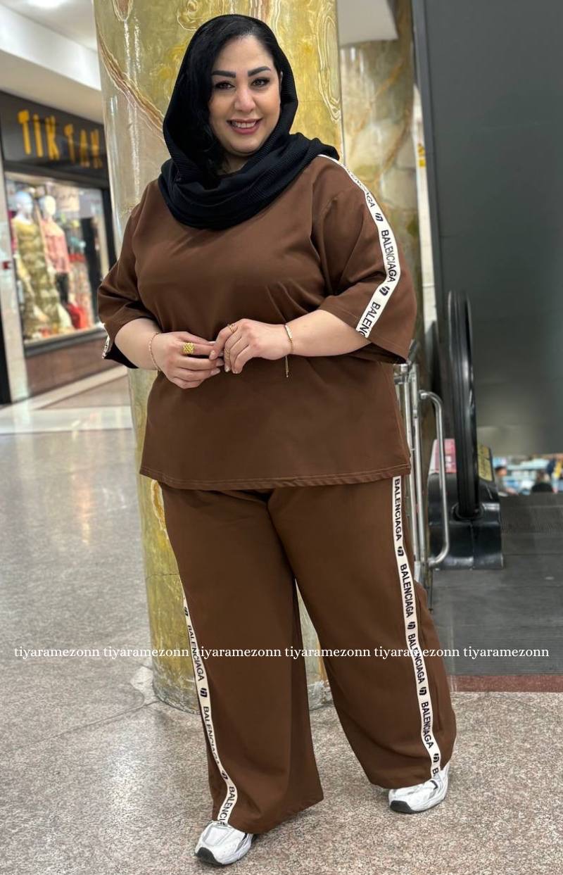 ست تیشرت شلوار سایزبزرگ مدل بالنسیاگا کد 403