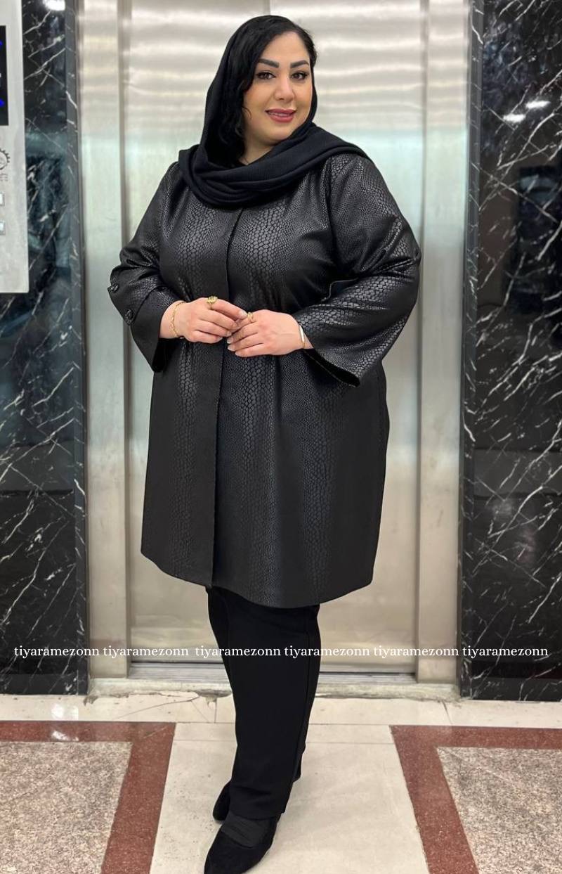 مانتو سایز بزرگ سوییت پوست ماری کد 397