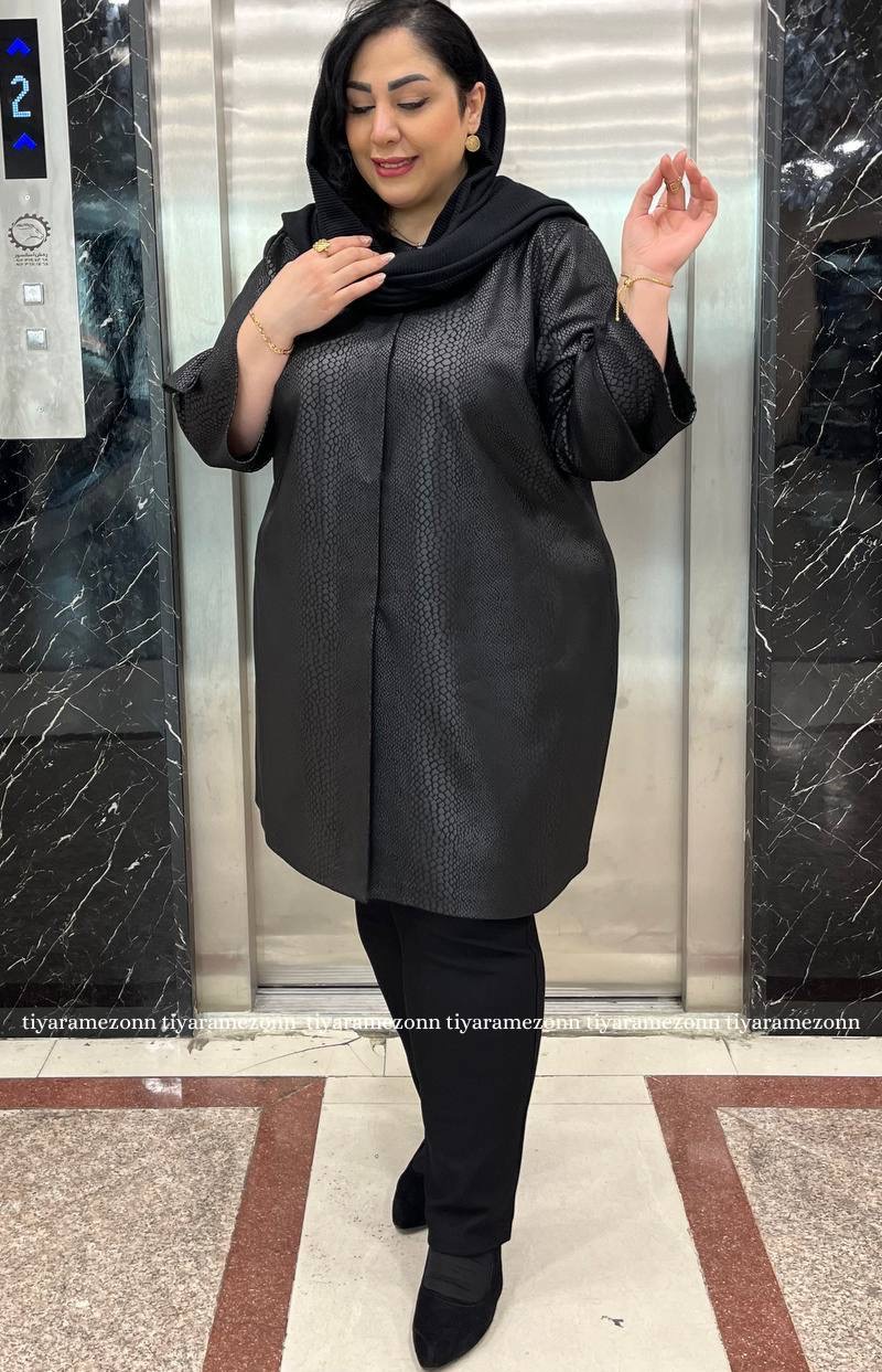 مانتو سایز بزرگ سوییت پوست ماری کد 397