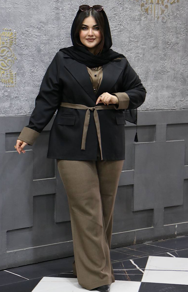 کت و شلوار زنانه سایزبزرگ مدل بزایاق کد 409