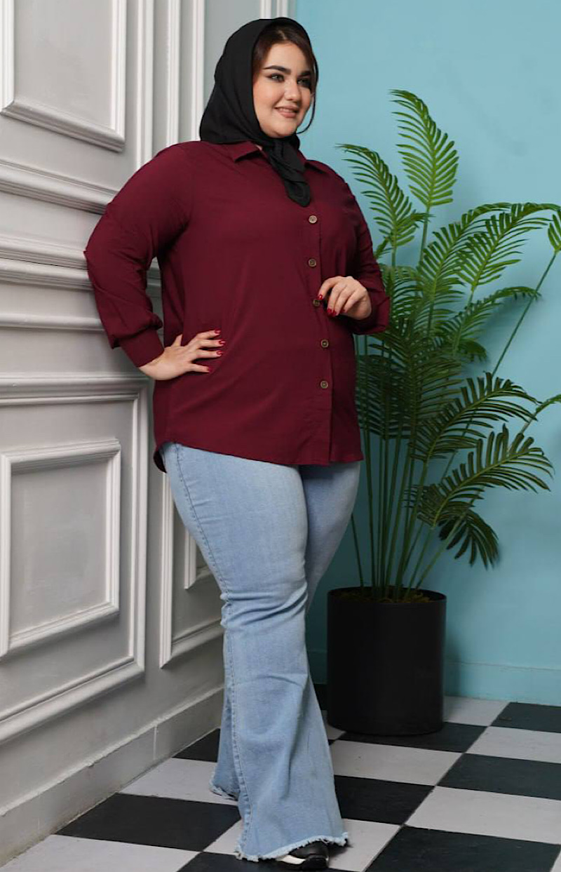 شومیزمانتویی سایزبزرگ مدل بیسیک کد 416